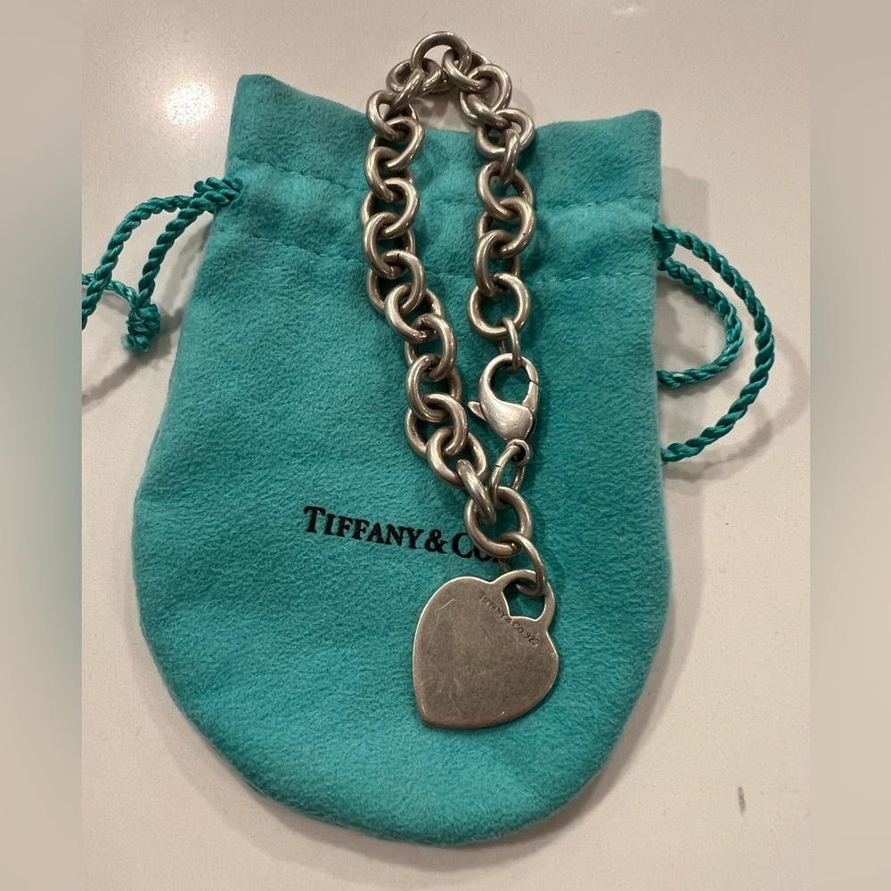 Authentic Tiffany & Co. Heart Tag Bracelet Engraved Sarah Sterling Silver 925 - Picture 7 of 7